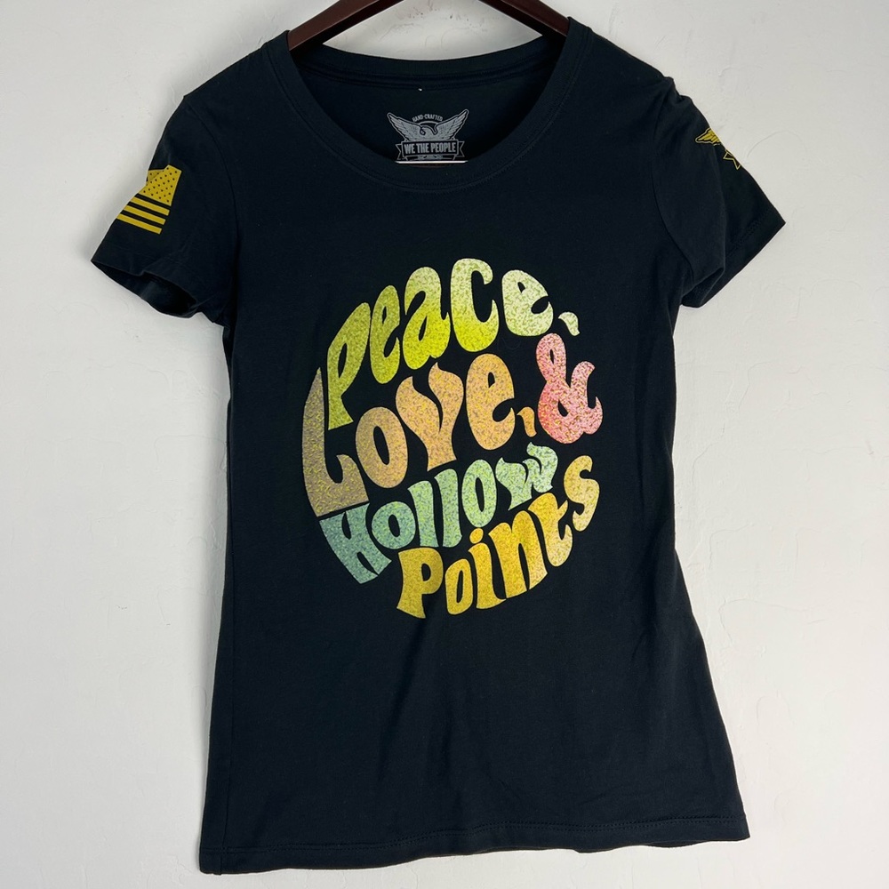 Peace Love & Hollow Points Ladies Shirt Size Small